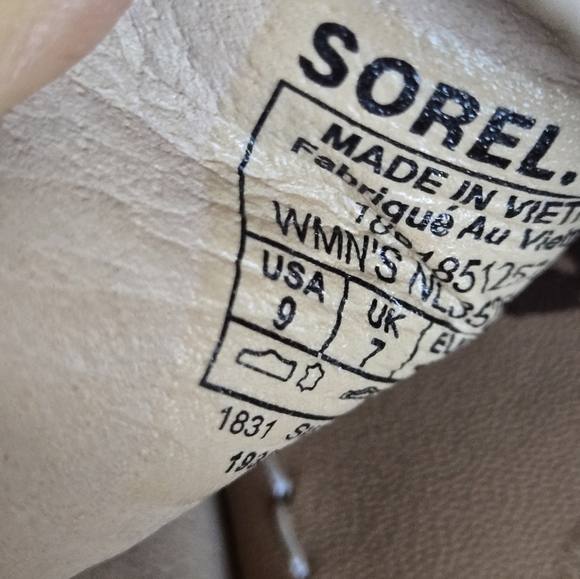 Sorel Ella Block Slide Metallic Suede Women's Sandals in Neutral Tan Size 9 - Picture 12 of 12